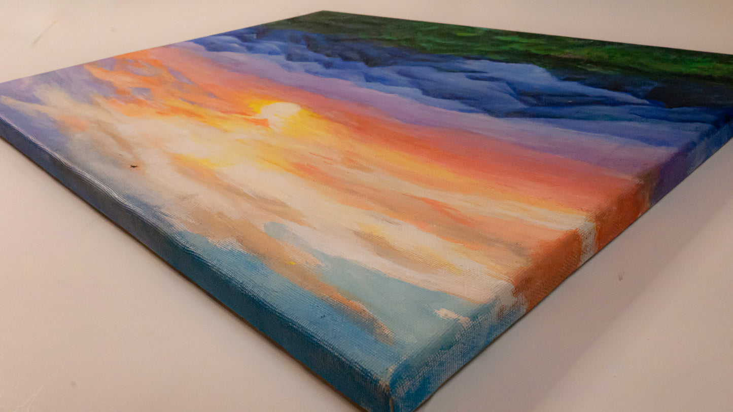 Sunset In The Rockies Original Artwork