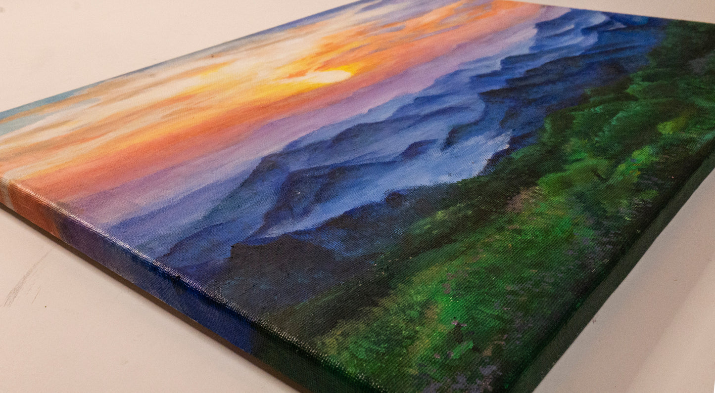 Sunset In The Rockies Original Artwork
