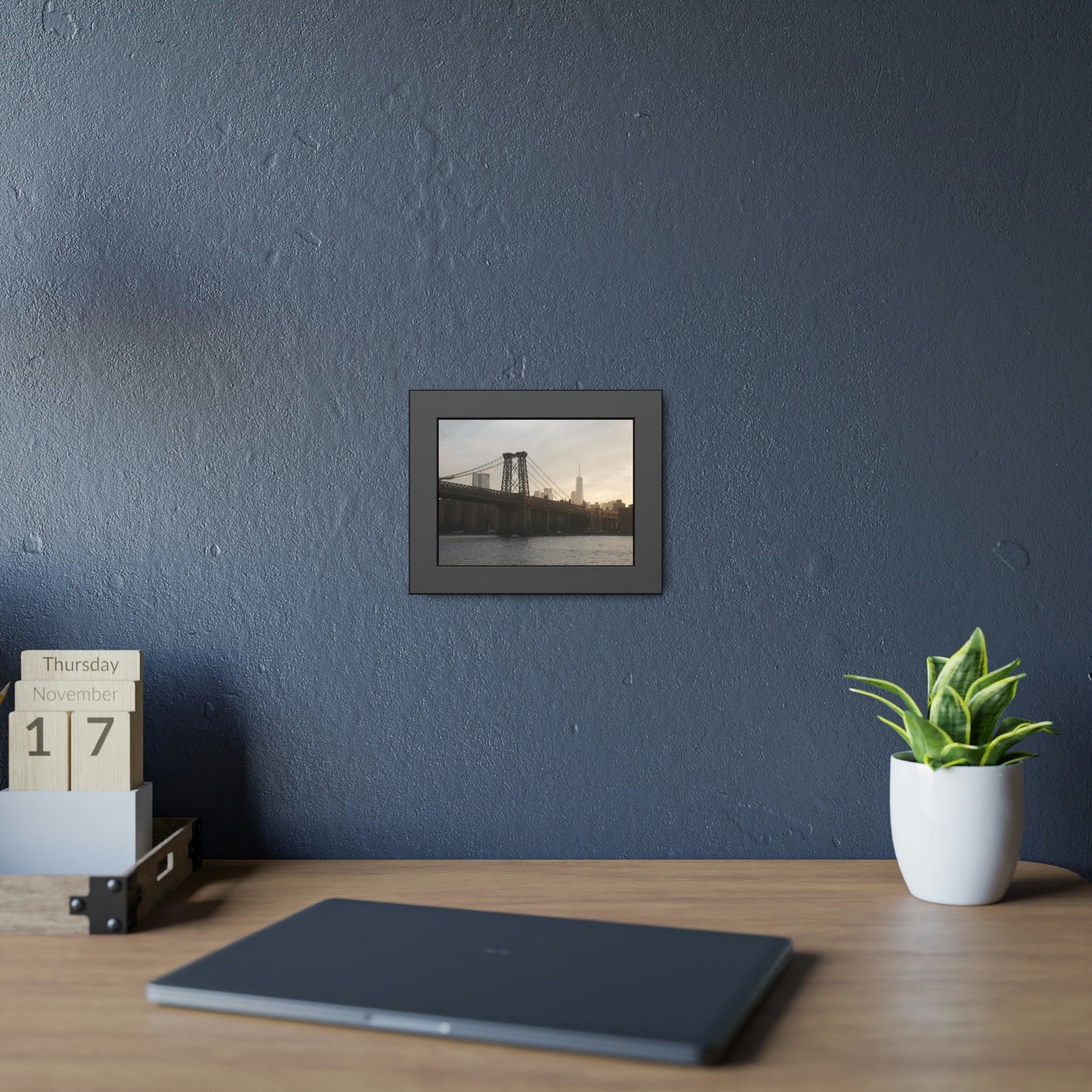 The Manhattan Bridge into NYC Framed Picture