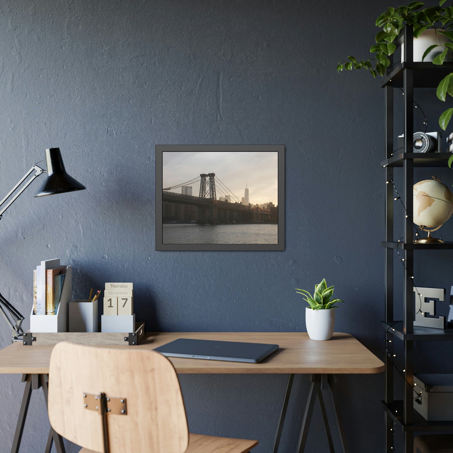 The Manhattan Bridge into NYC Framed Picture
