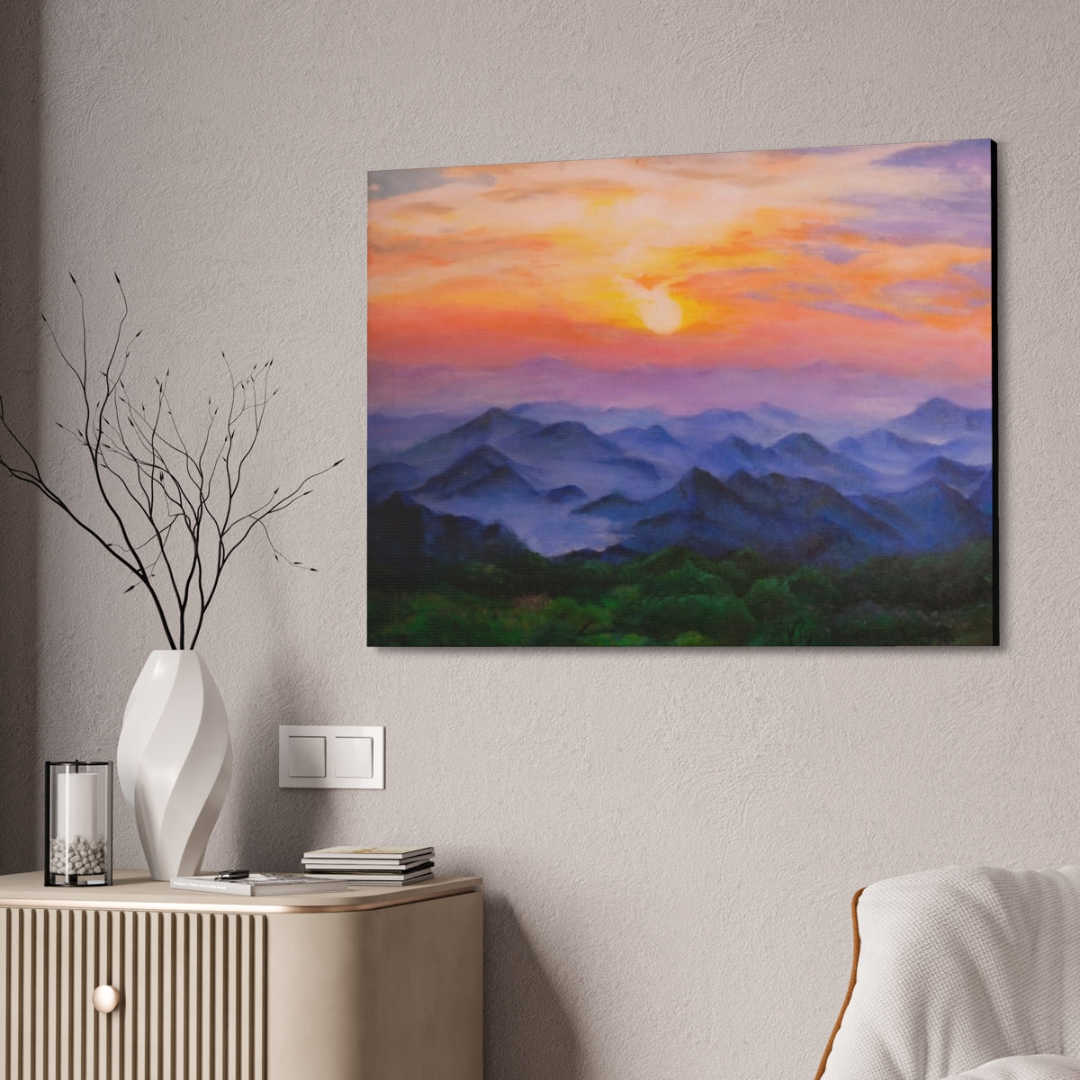 Sunset Over The Rockies Canvas
