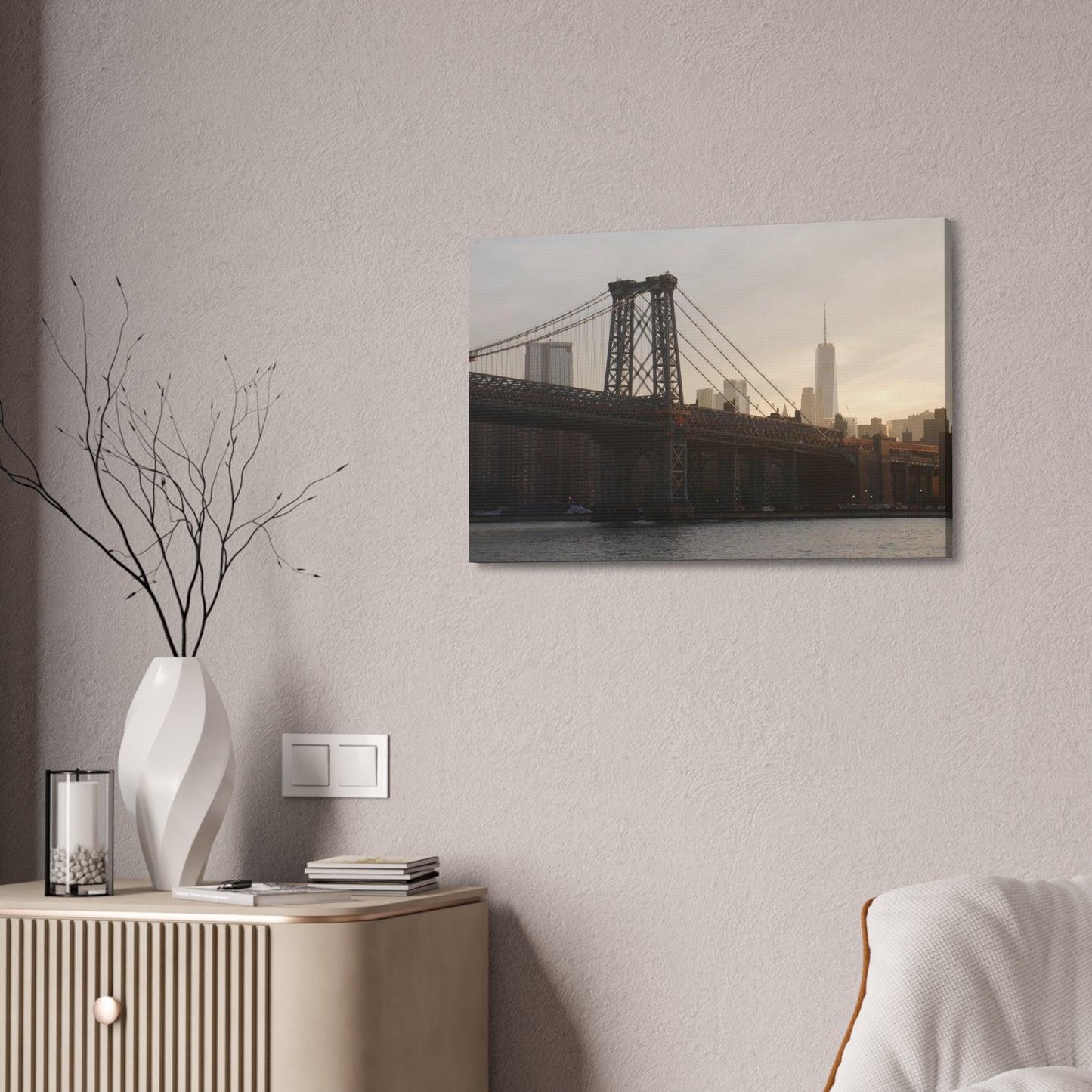 The Manhattan Bridge into NYC Canvas