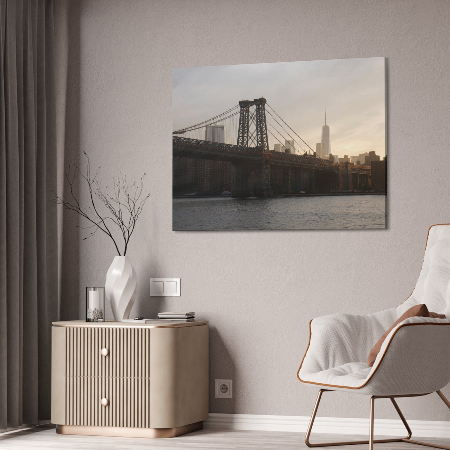 The Manhattan Bridge into NYC Canvas