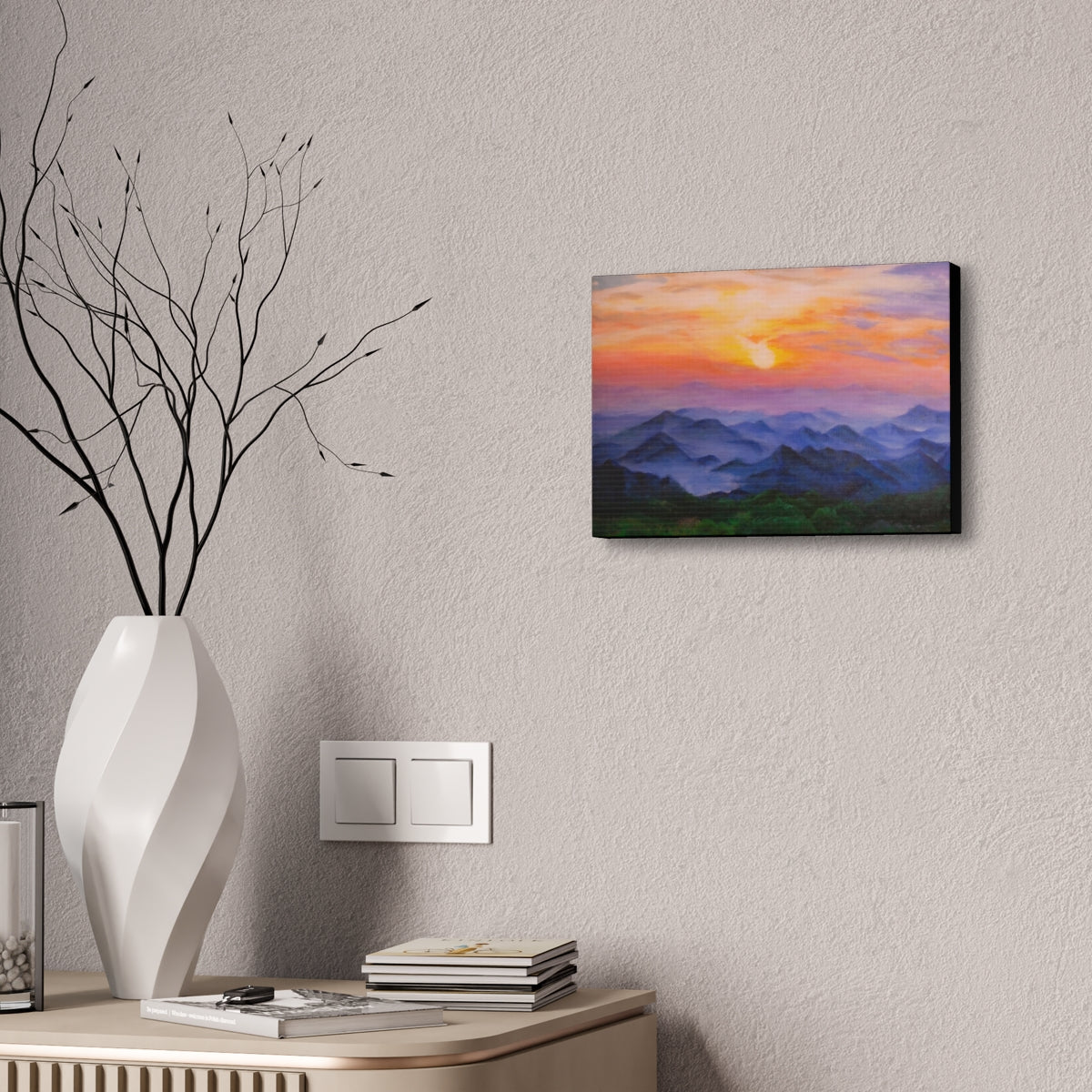 Sunset Over The Rockies Canvas