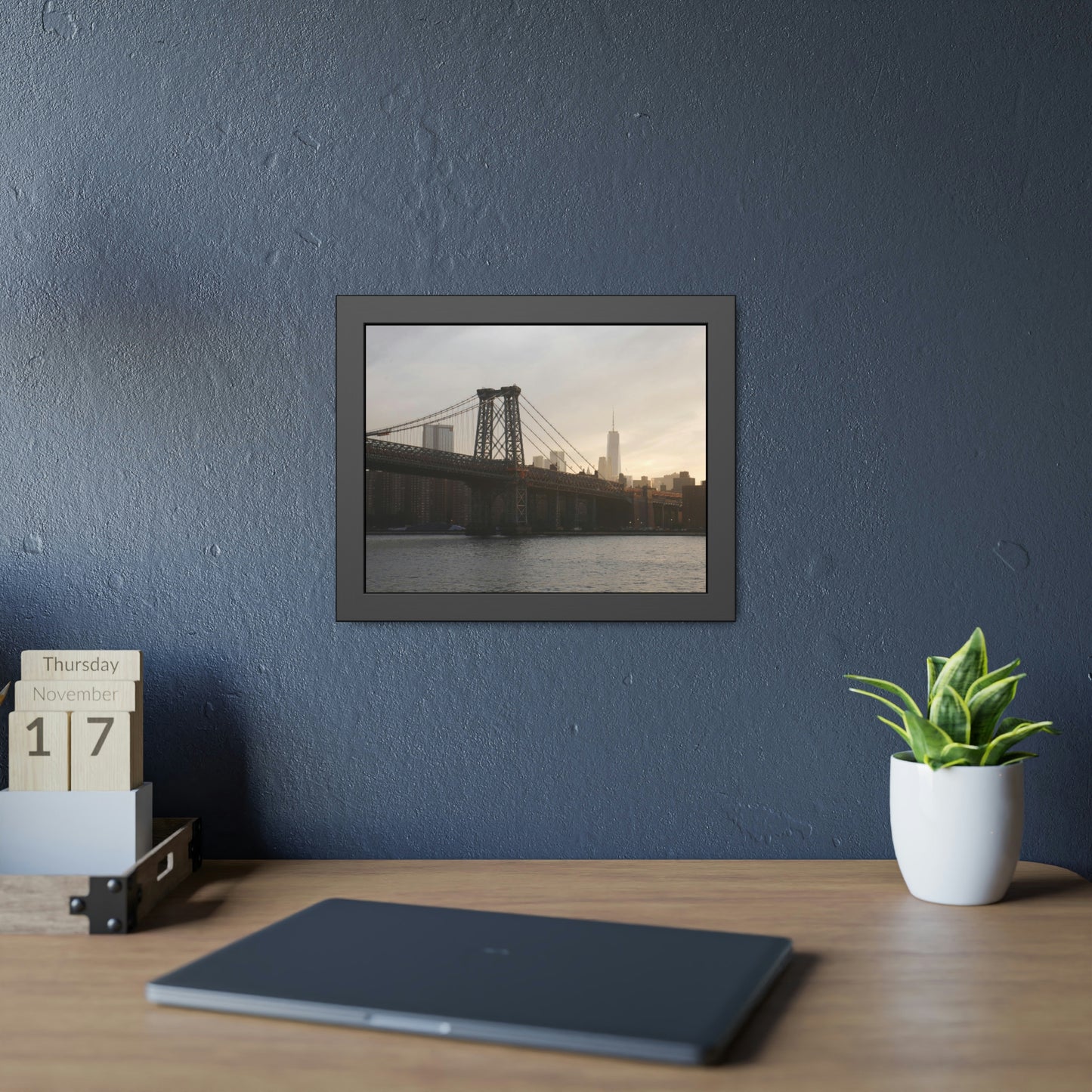 The Manhattan Bridge into NYC Framed Picture