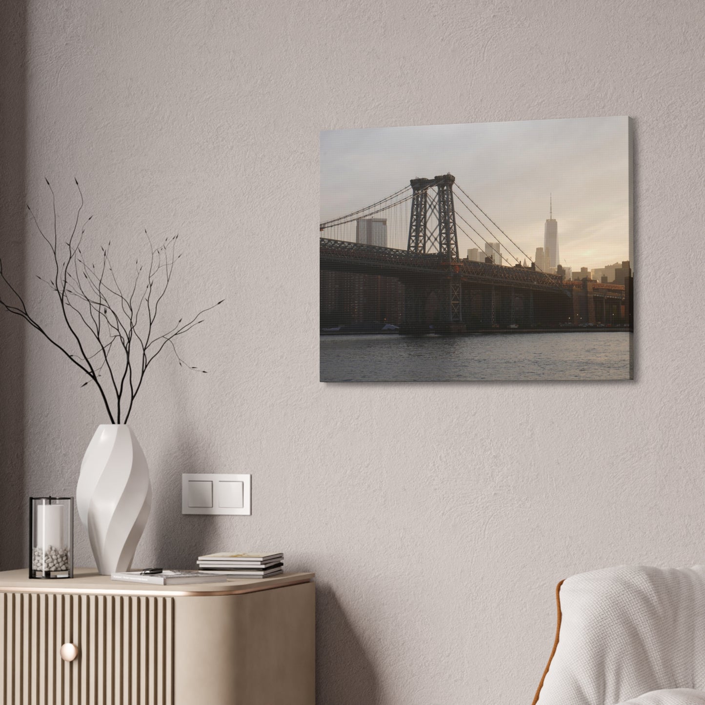 The Manhattan Bridge into NYC Canvas