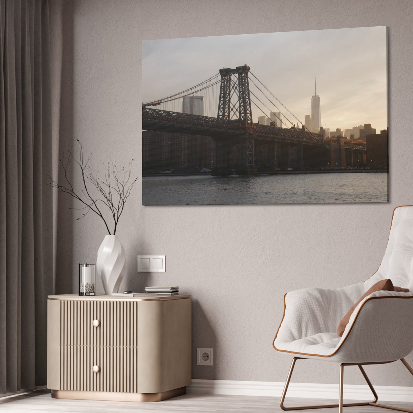 The Manhattan Bridge into NYC Canvas