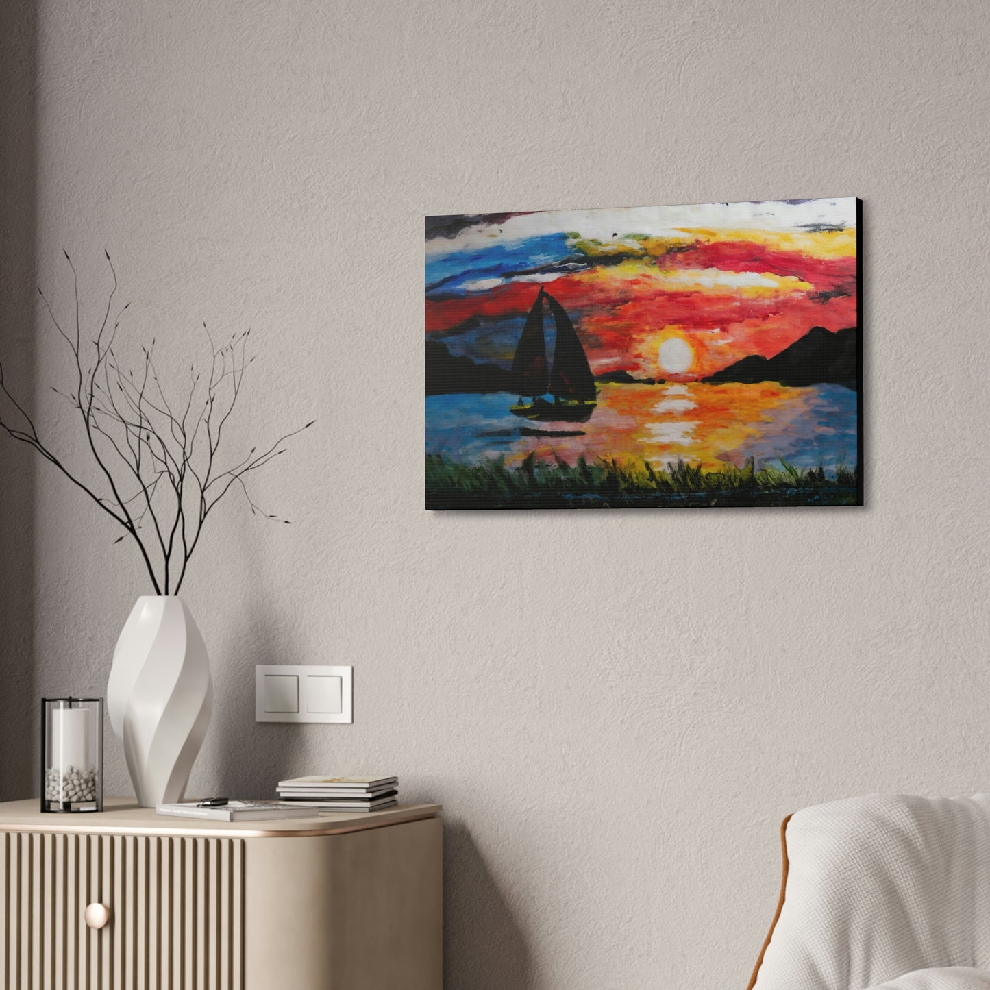 An Impressionists Sailboat Canvas