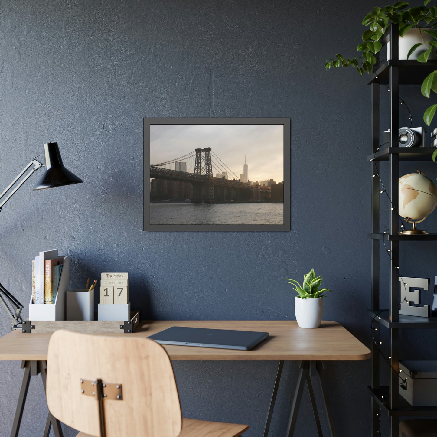 The Manhattan Bridge into NYC Framed Picture