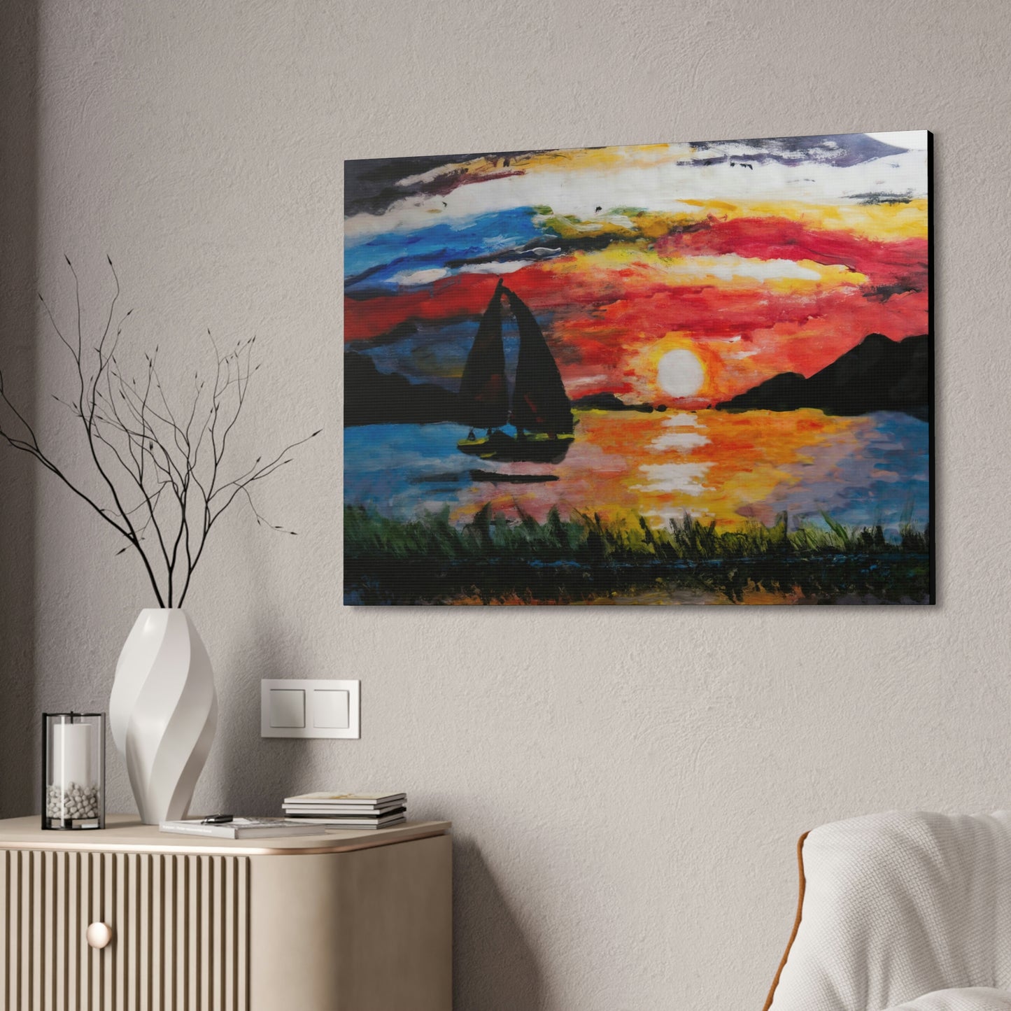 An Impressionists Sailboat Canvas