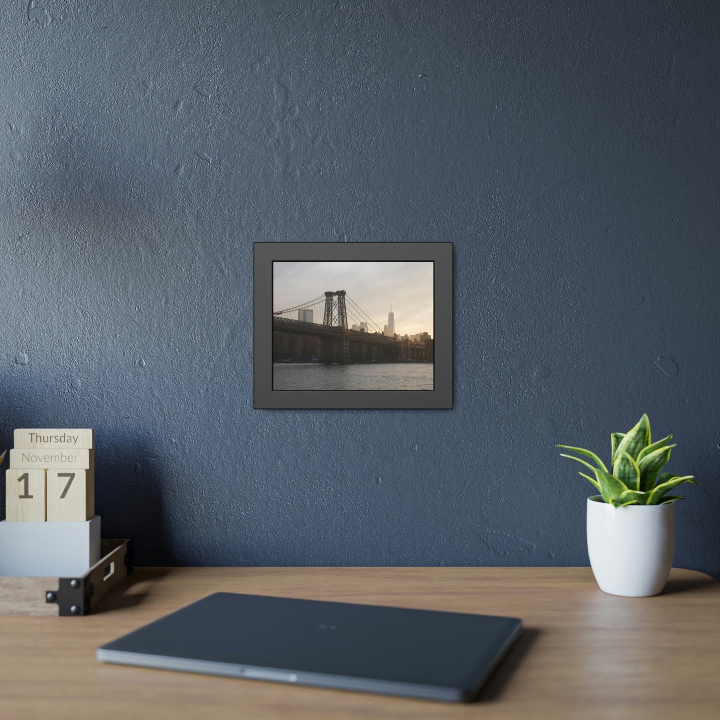 The Manhattan Bridge into NYC Framed Picture