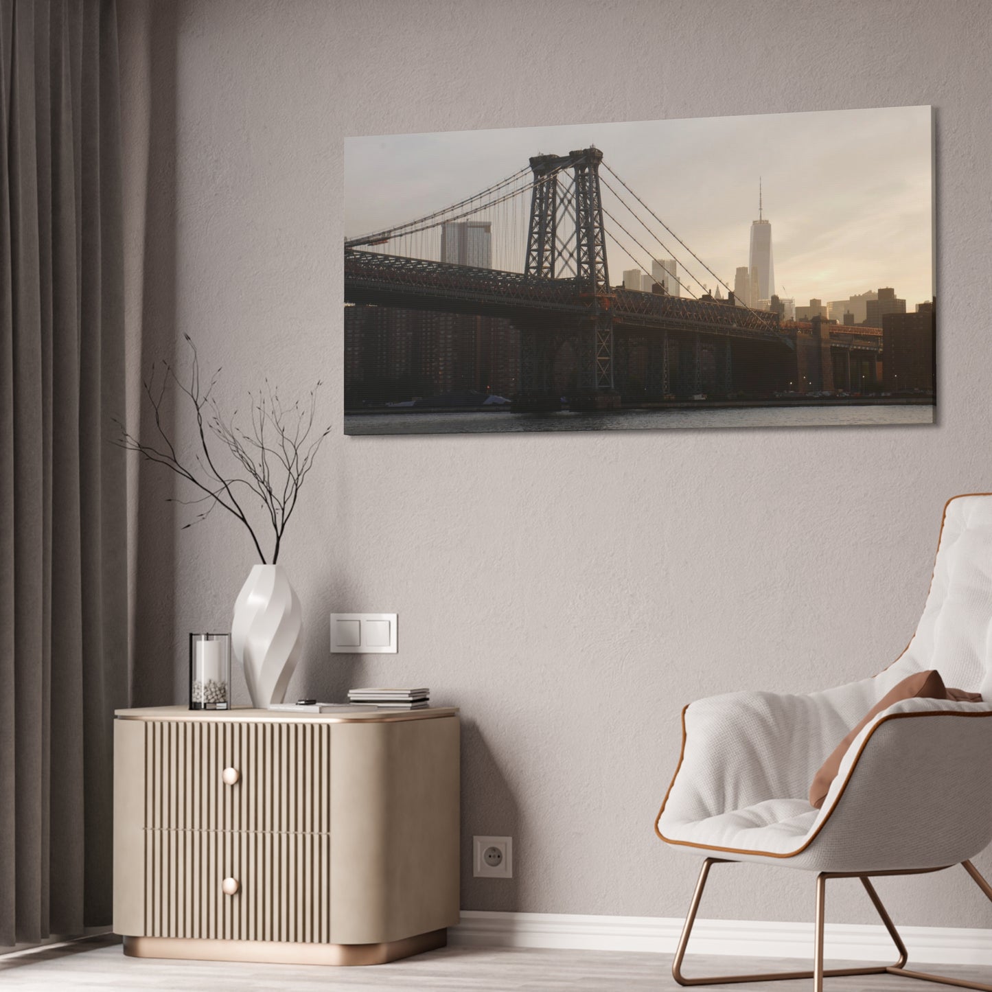 The Manhattan Bridge into NYC Canvas