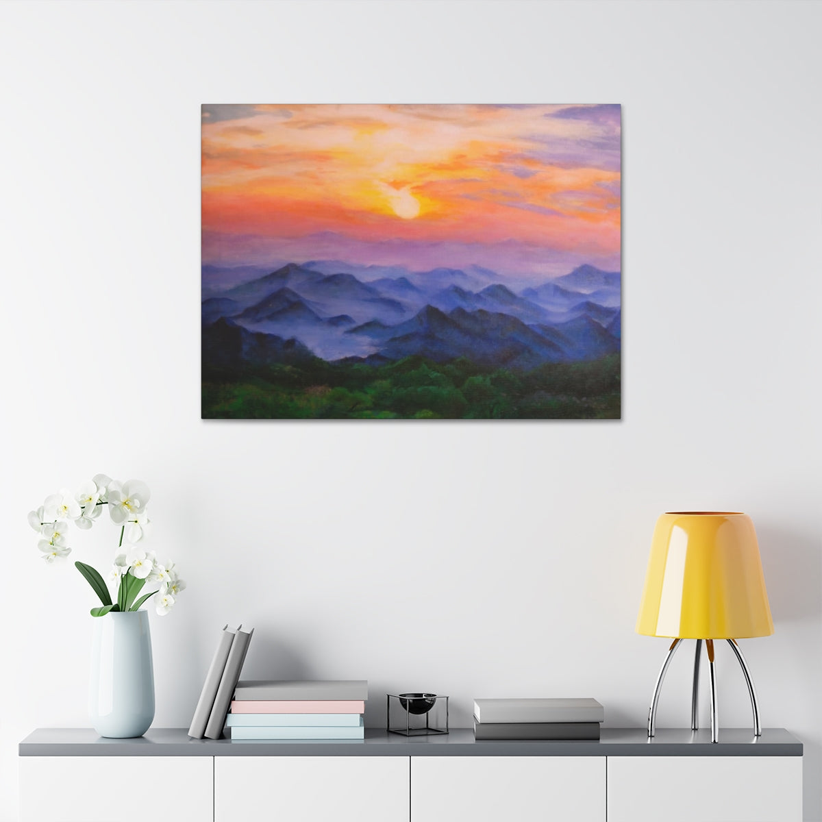 Sunset Over The Rockies Canvas