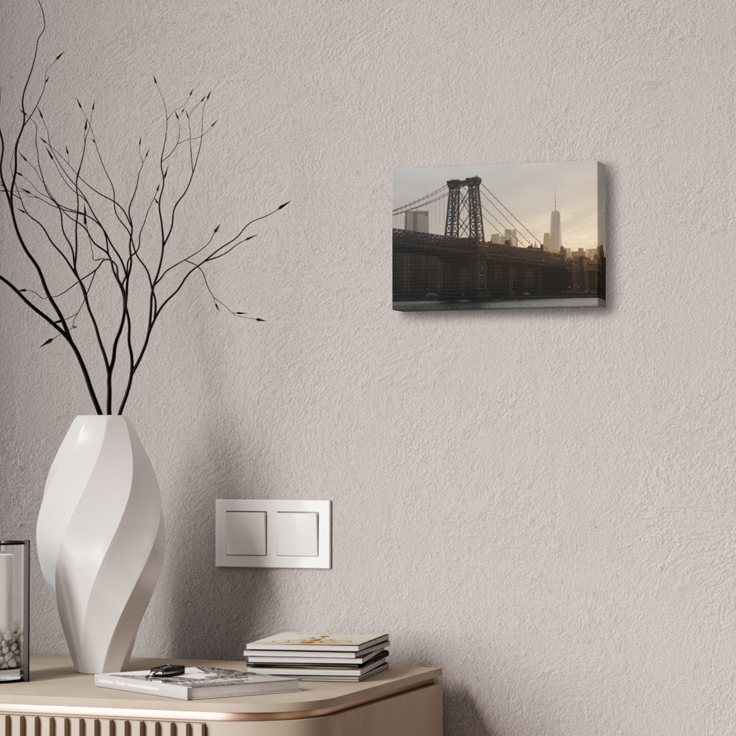 The Manhattan Bridge into NYC Canvas