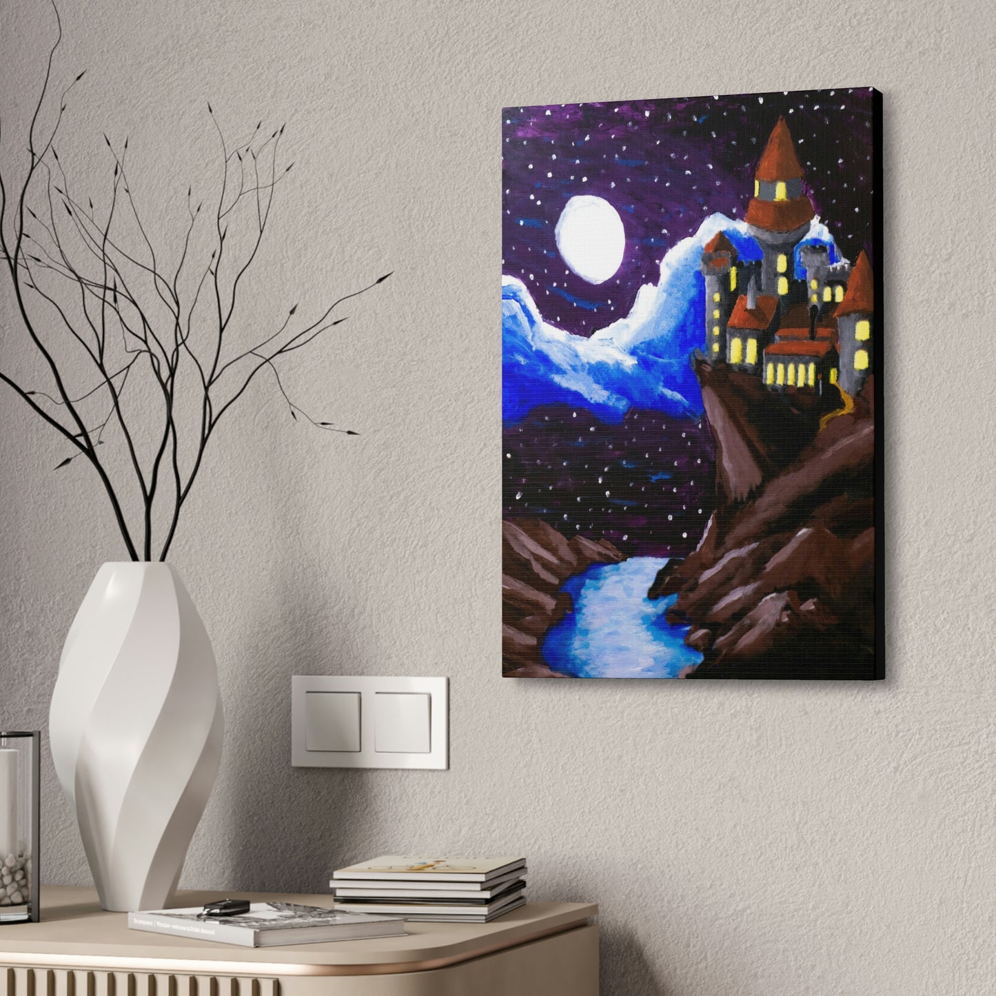 A Moonlit Castle Canvas