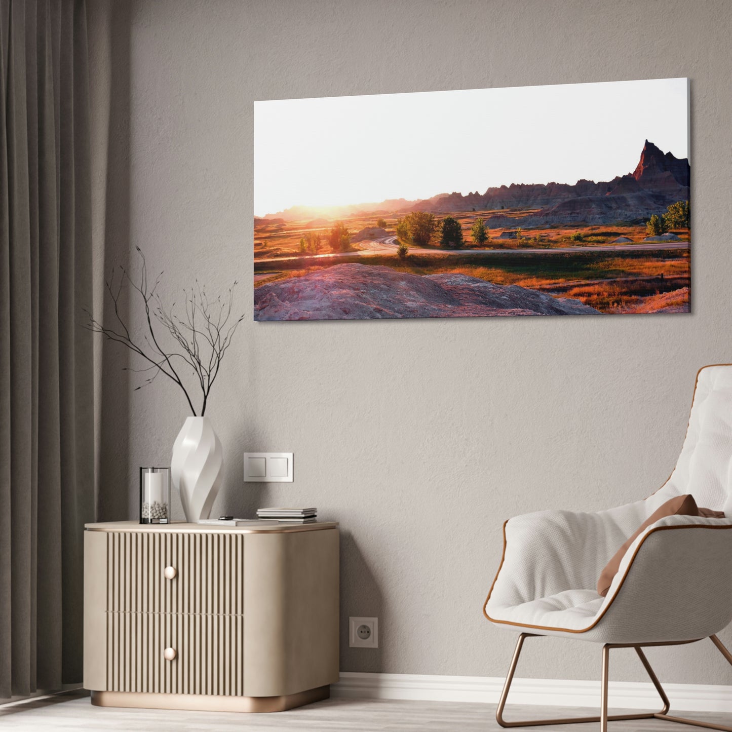 Sunset in The Badlands Canvas