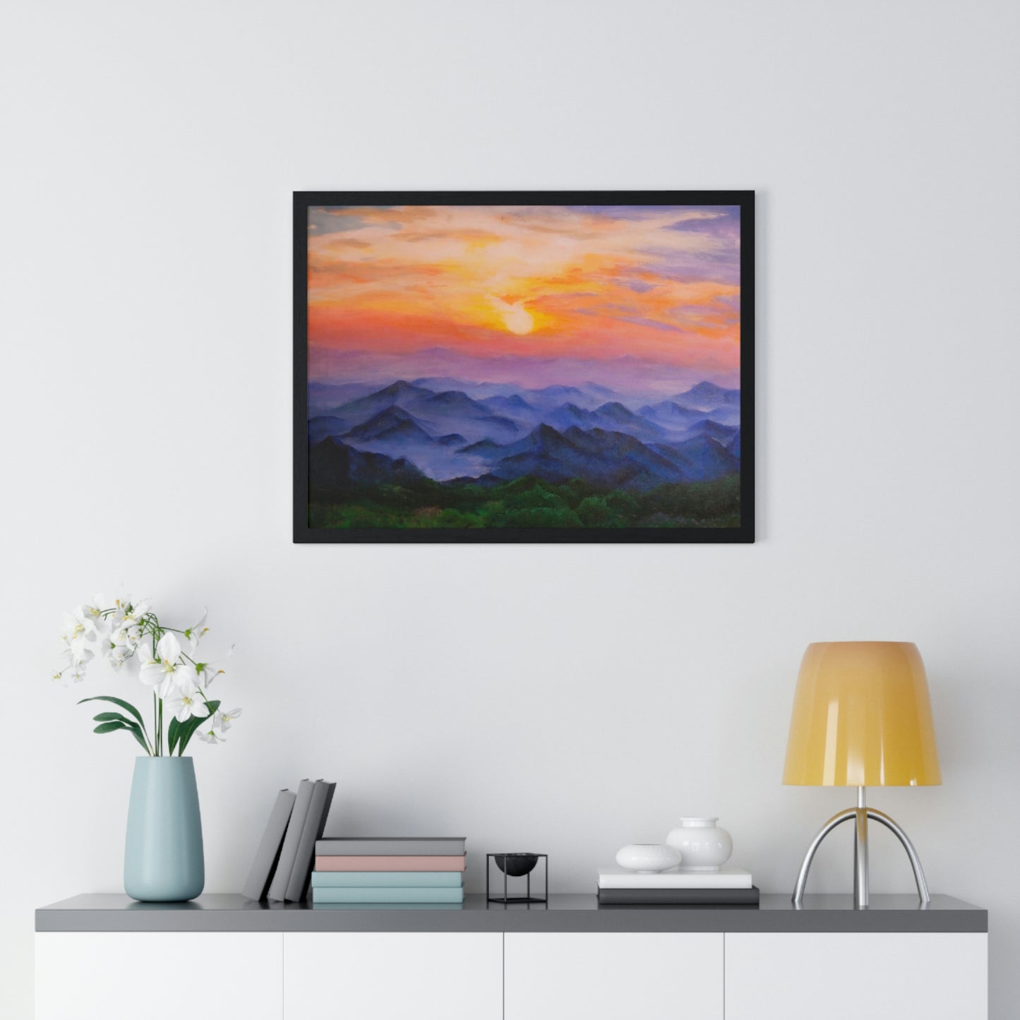 Sunset Over the Rockies Poster