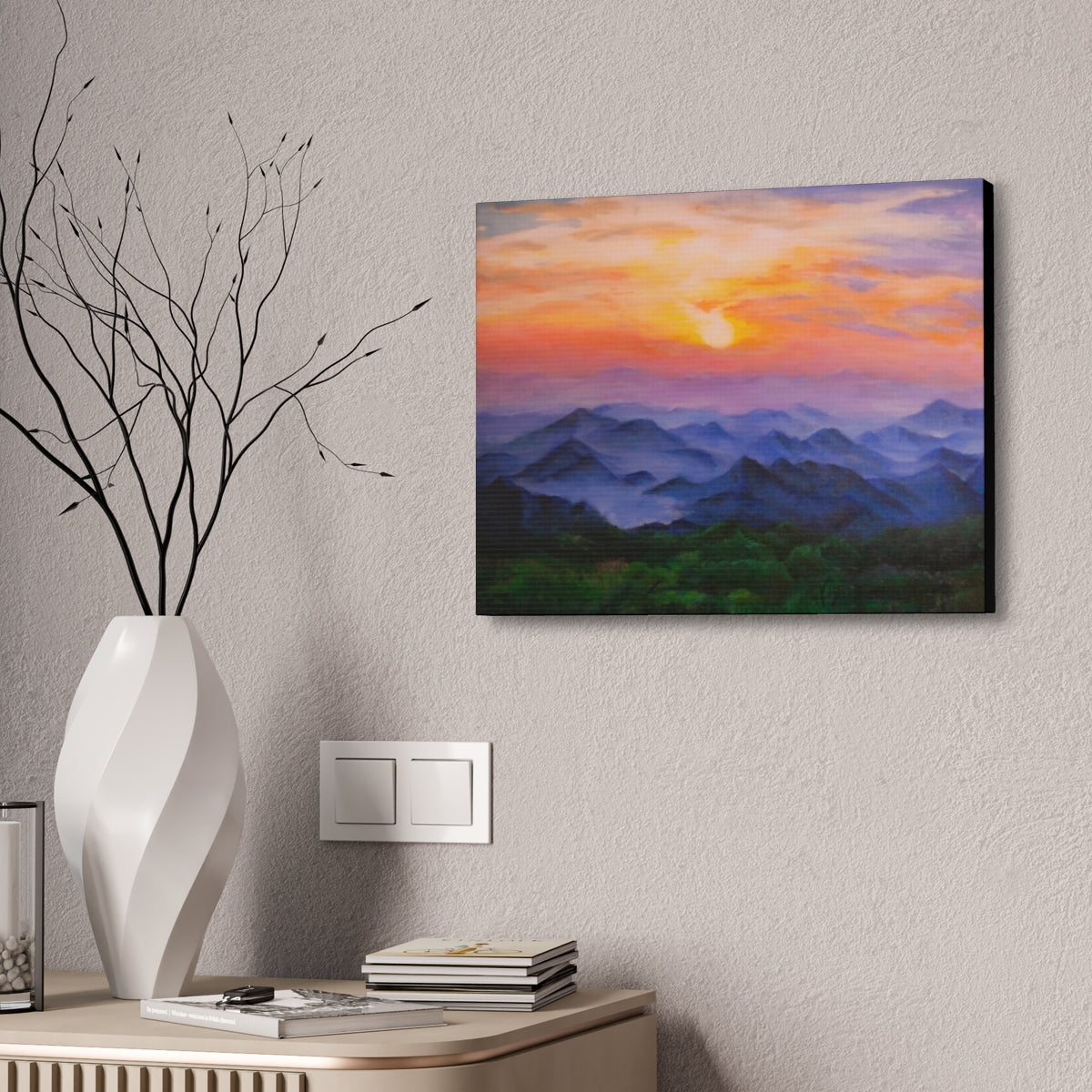 Sunset Over The Rockies Canvas