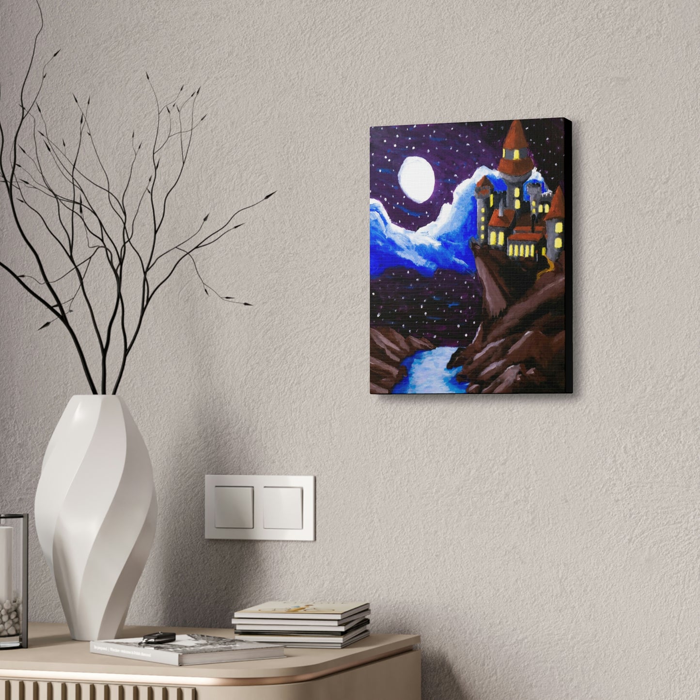 A Moonlit Castle Canvas