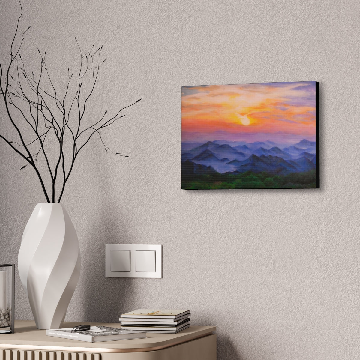 Sunset Over The Rockies Canvas