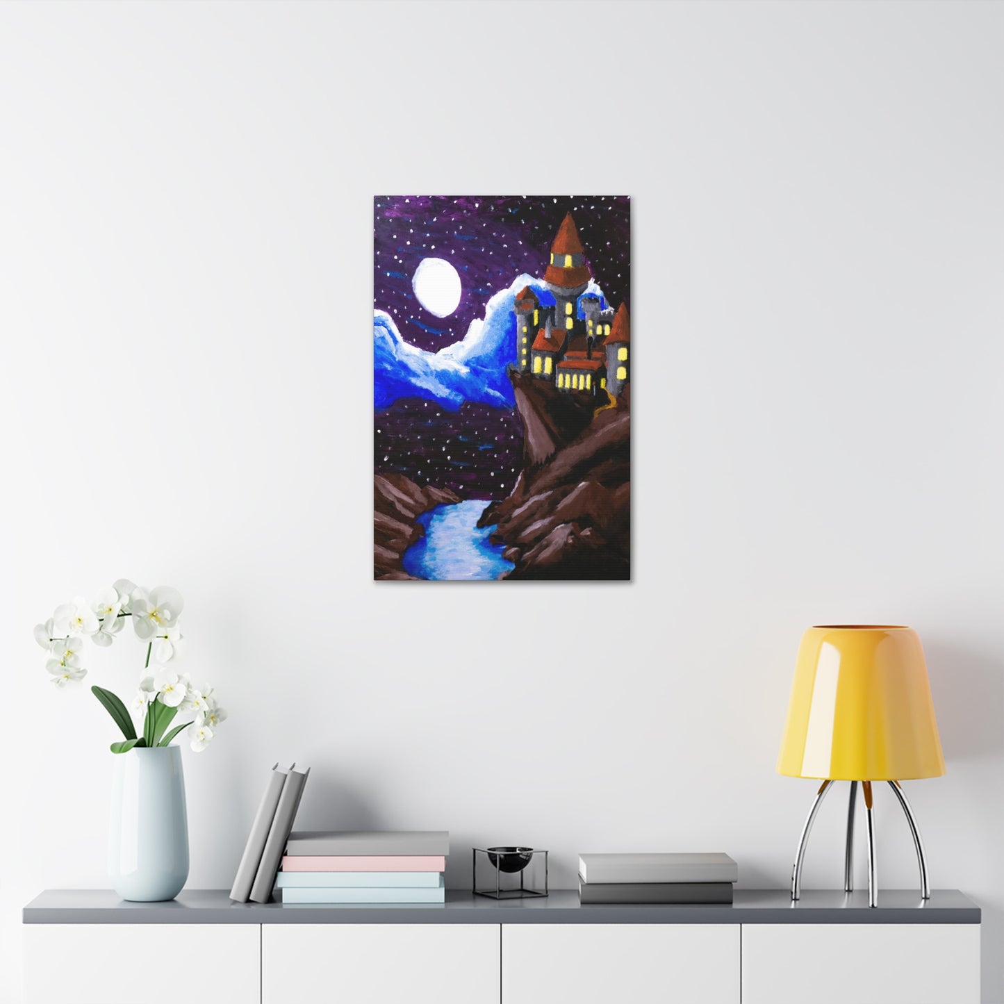 A Moonlit Castle Canvas