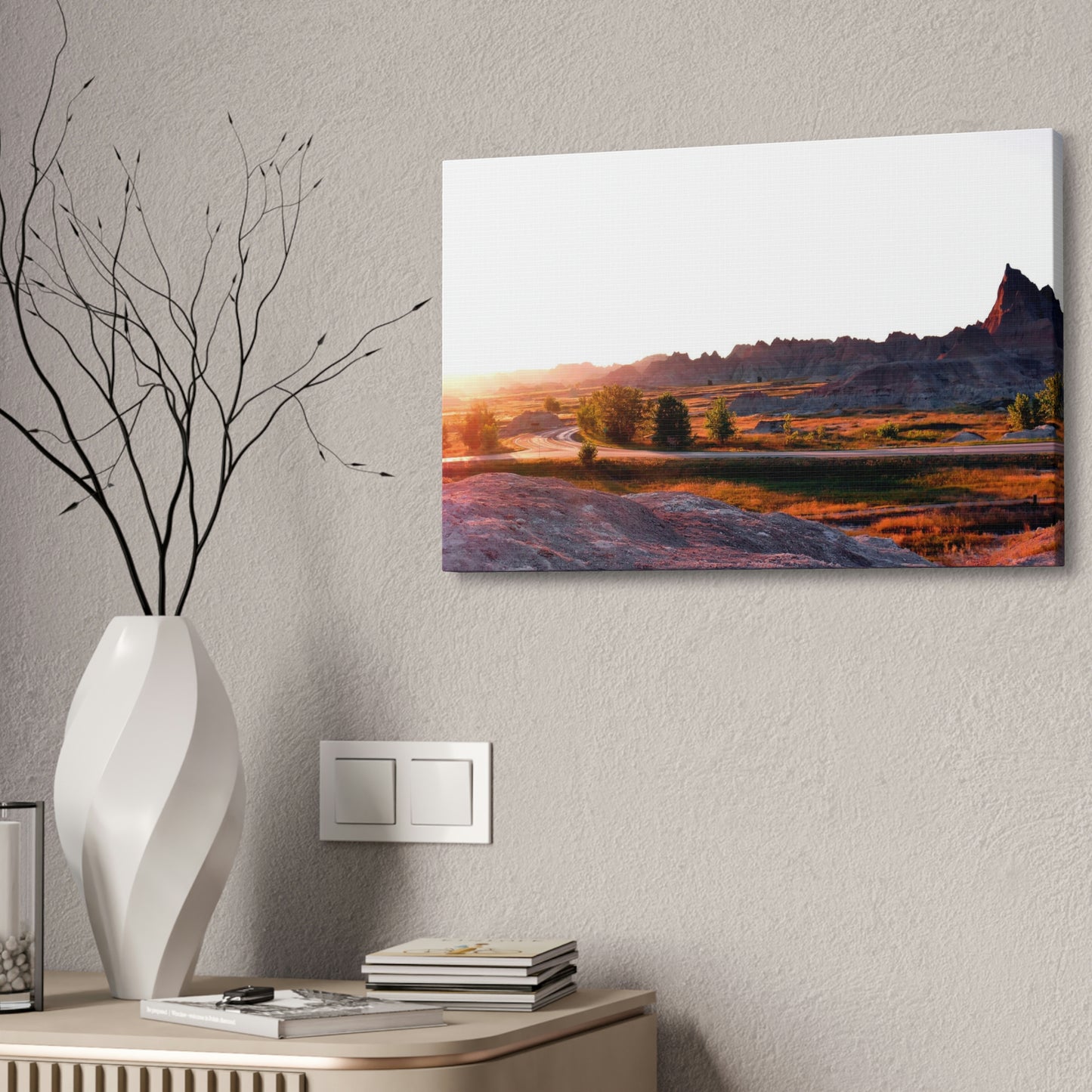 Sunset in The Badlands Canvas