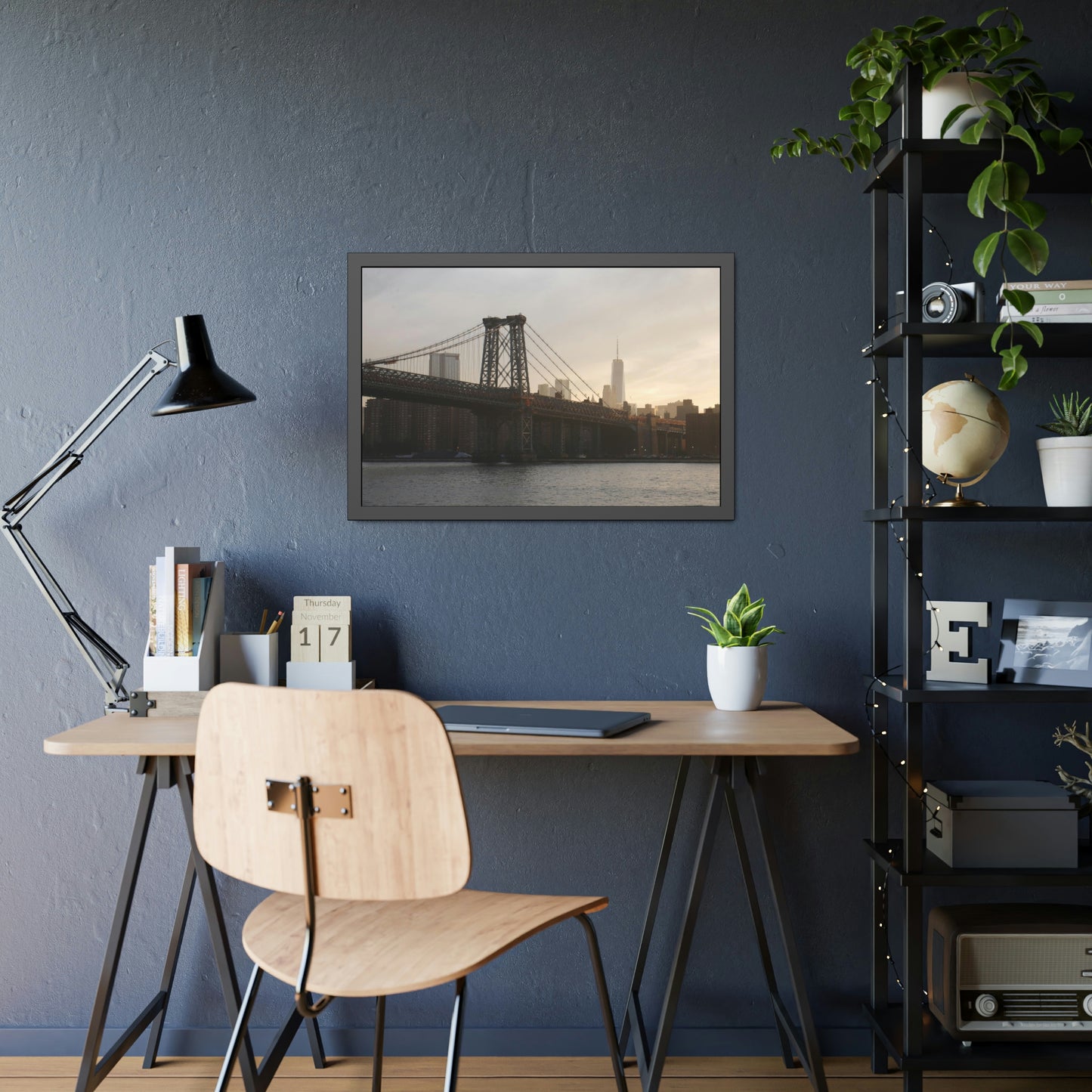 The Manhattan Bridge into NYC Framed Picture