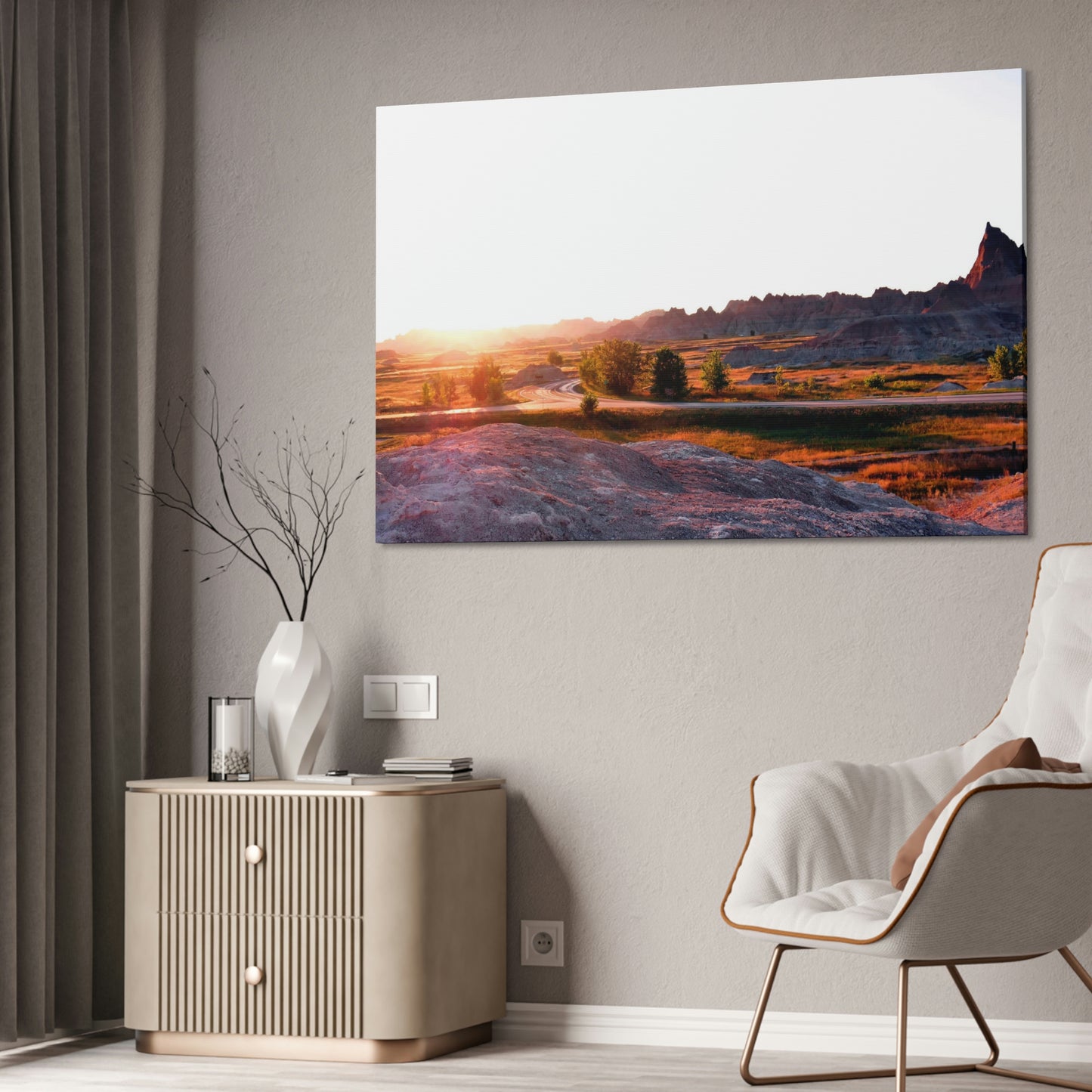 Sunset in The Badlands Canvas