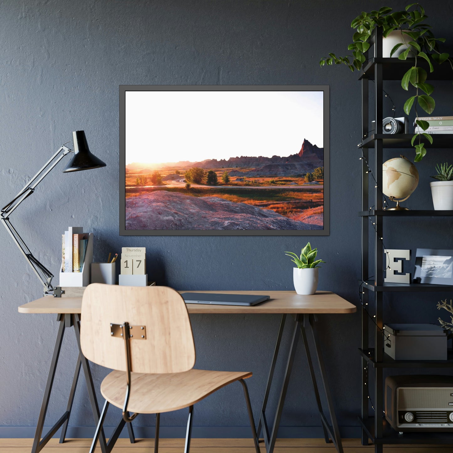 Sunset in The Badlands Framed Picture