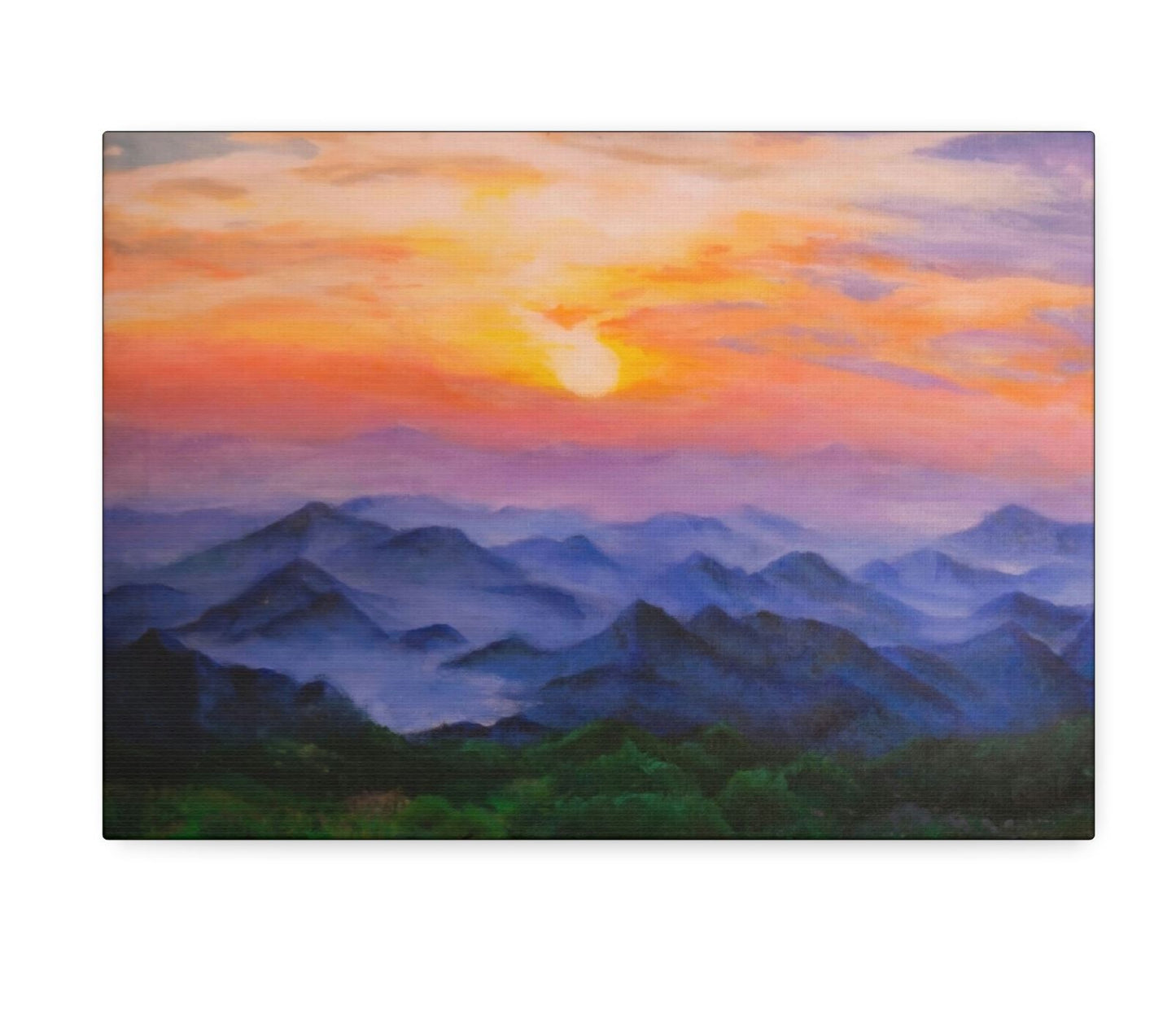 Sunset Over The Rockies Canvas