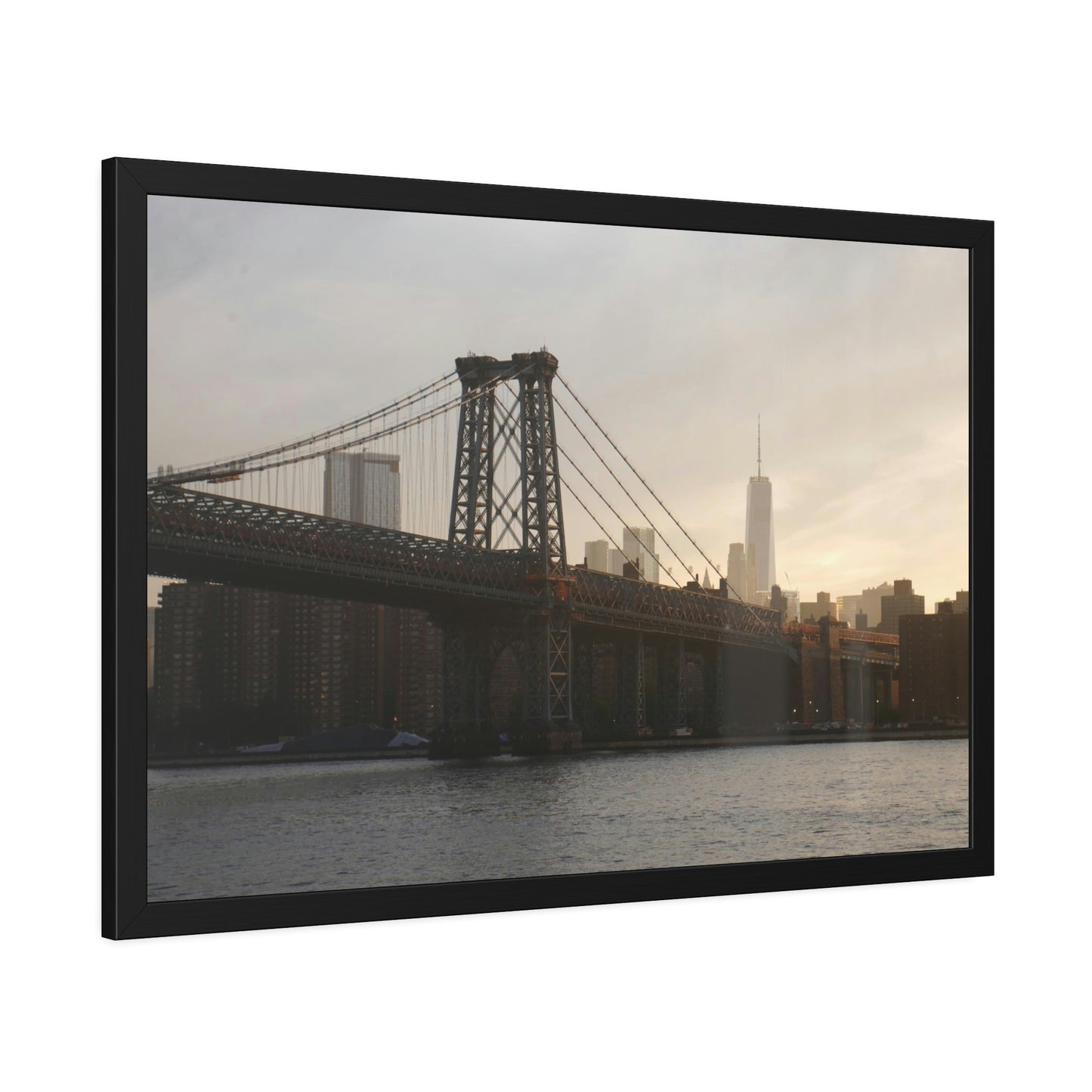 The Manhattan Bridge into NYC Framed Picture