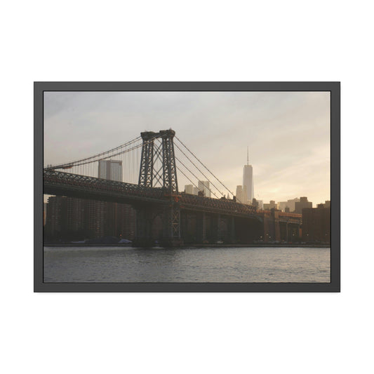The Manhattan Bridge into NYC Framed Picture