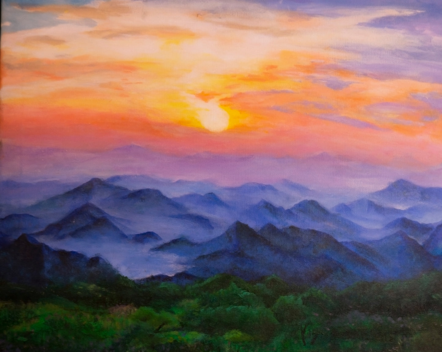 Sunset Over The Rockies Canvas