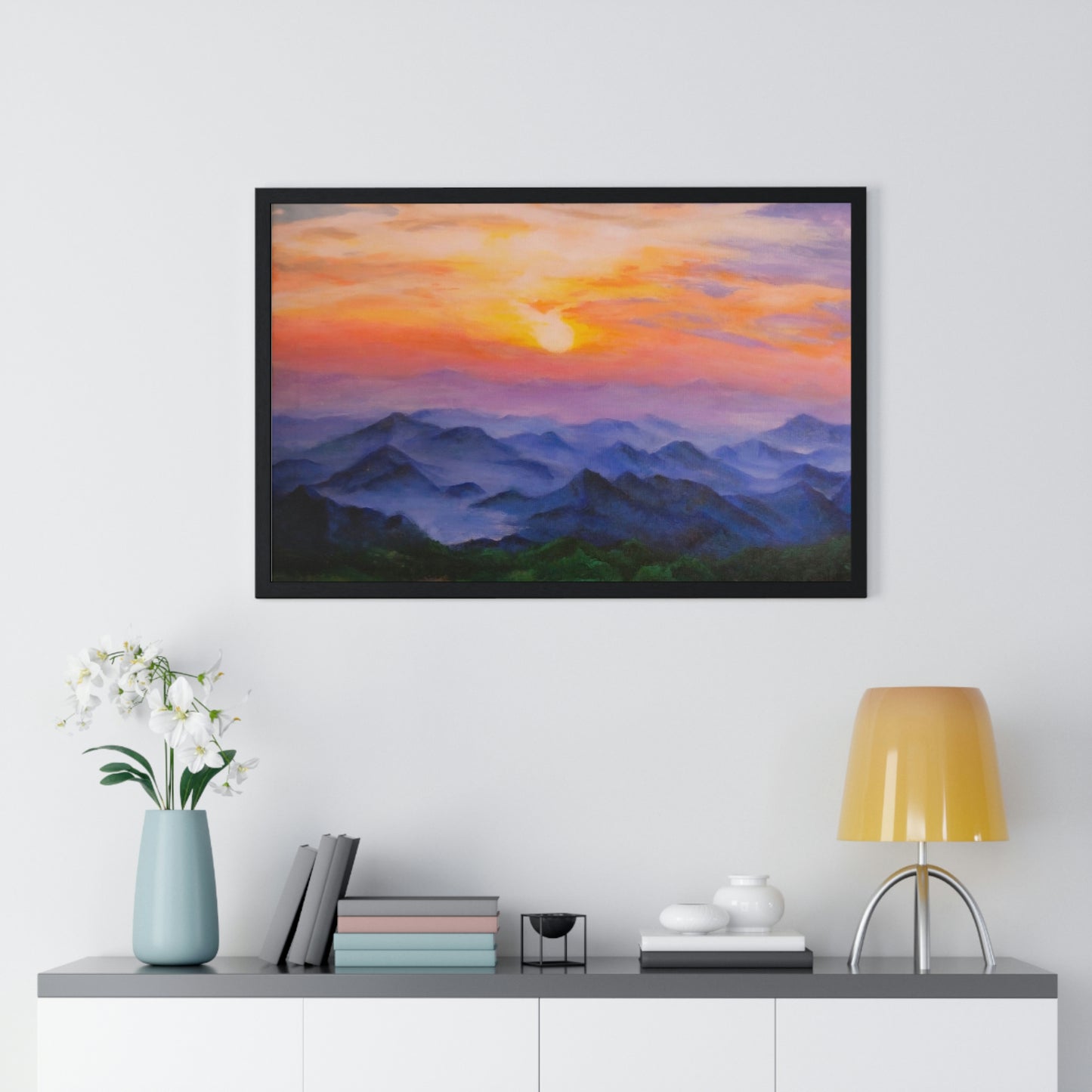 Sunset Over the Rockies Poster