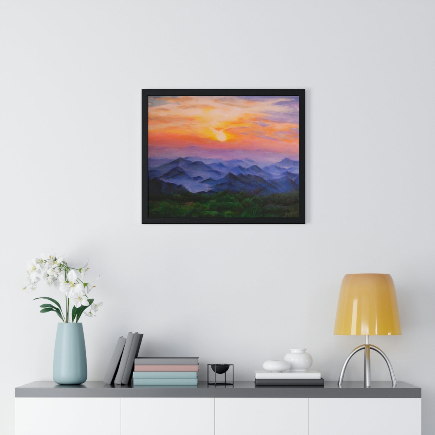 Sunset Over the Rockies Poster