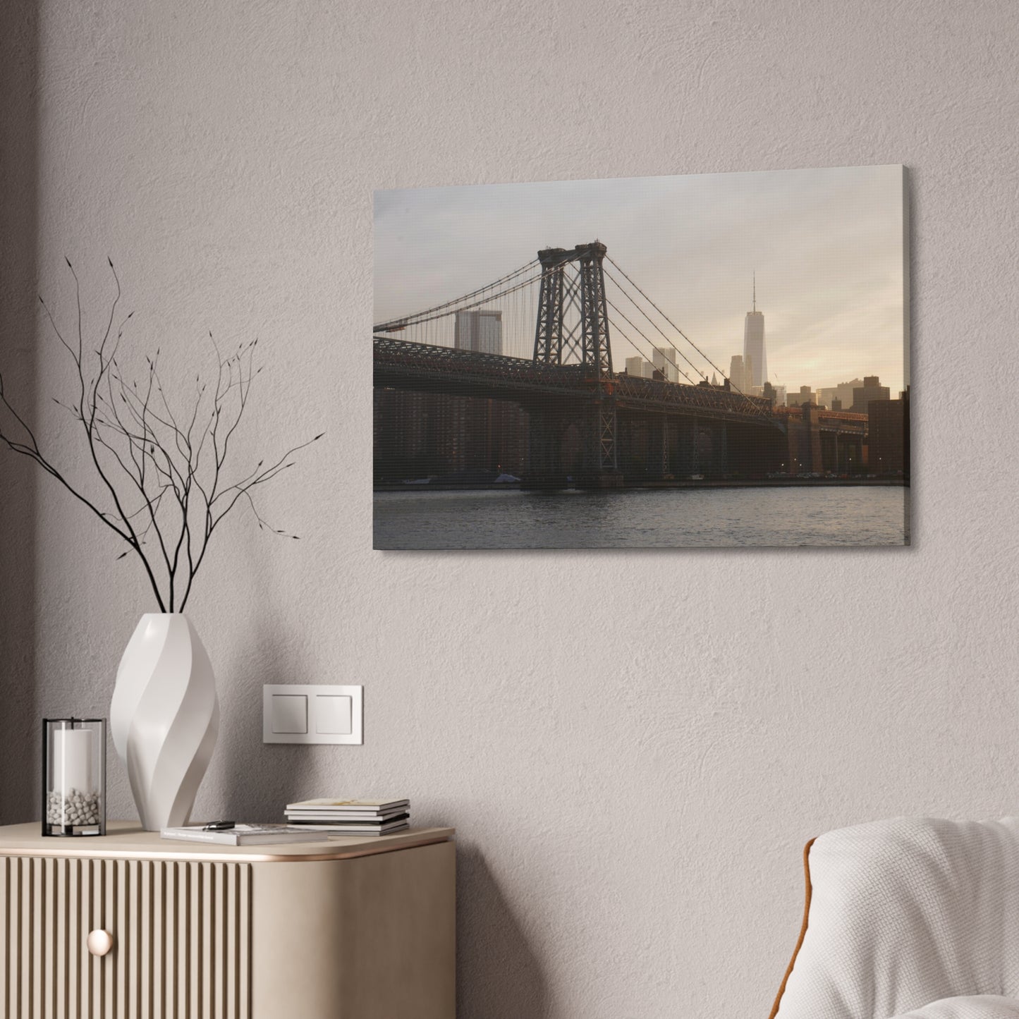 The Manhattan Bridge into NYC Canvas