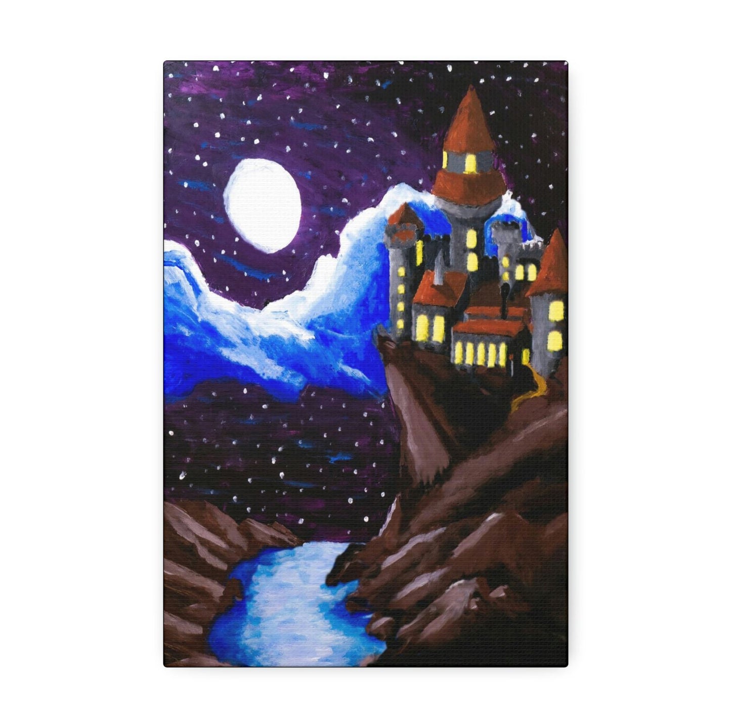 A Moonlit Castle Canvas