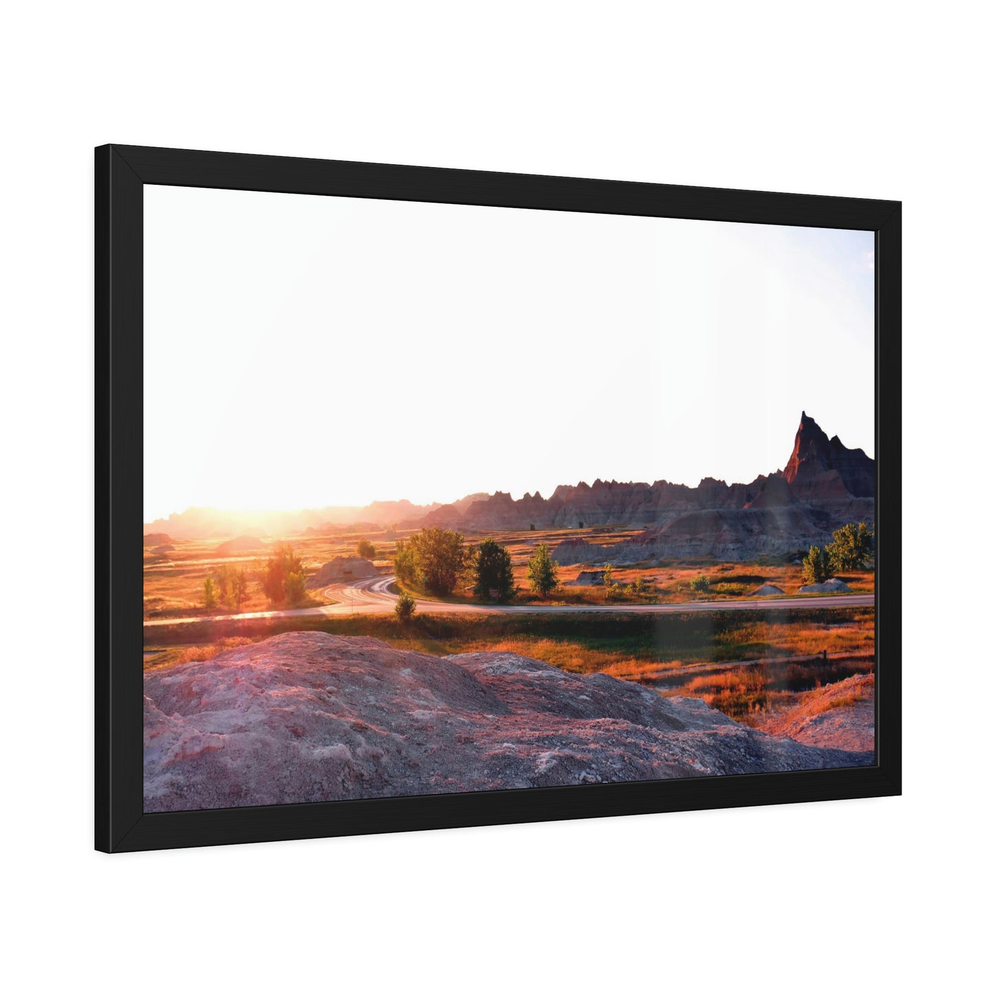 Sunset in The Badlands Framed Picture