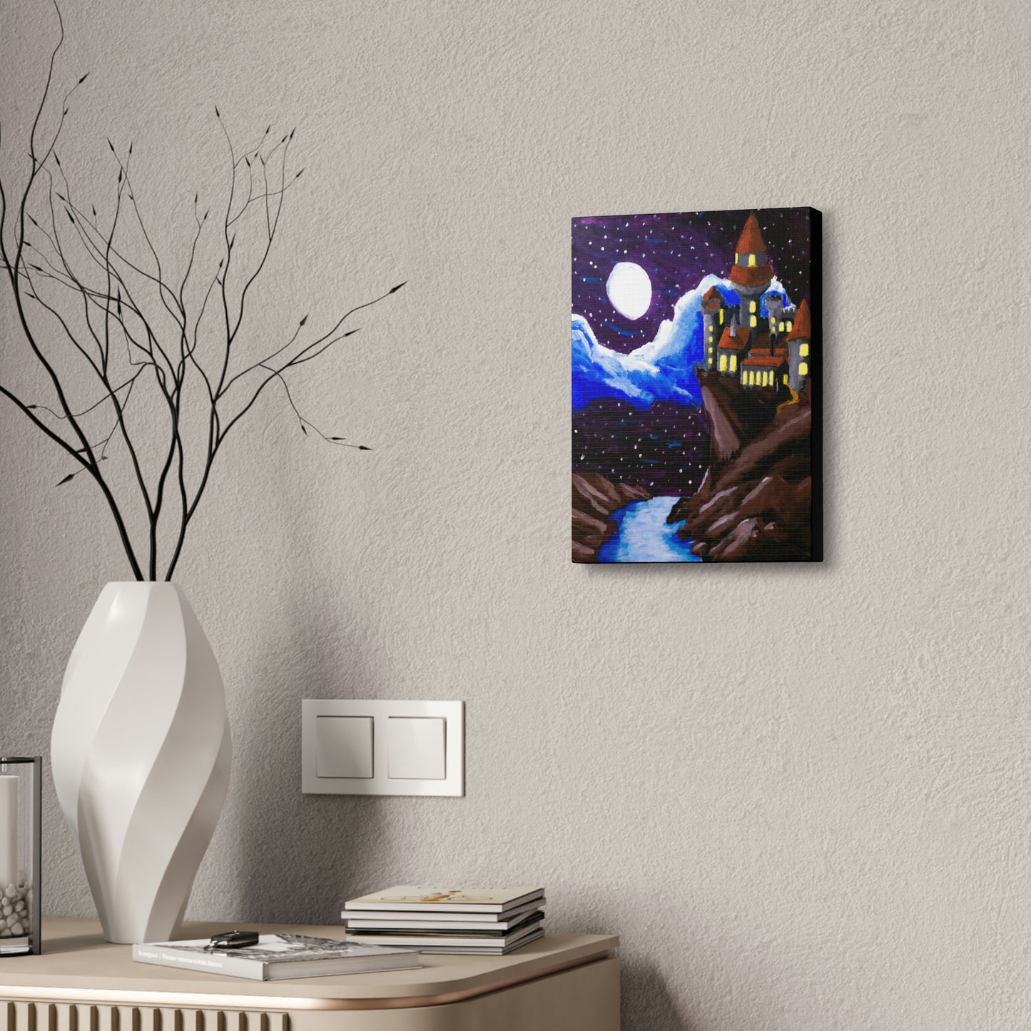 A Moonlit Castle Canvas