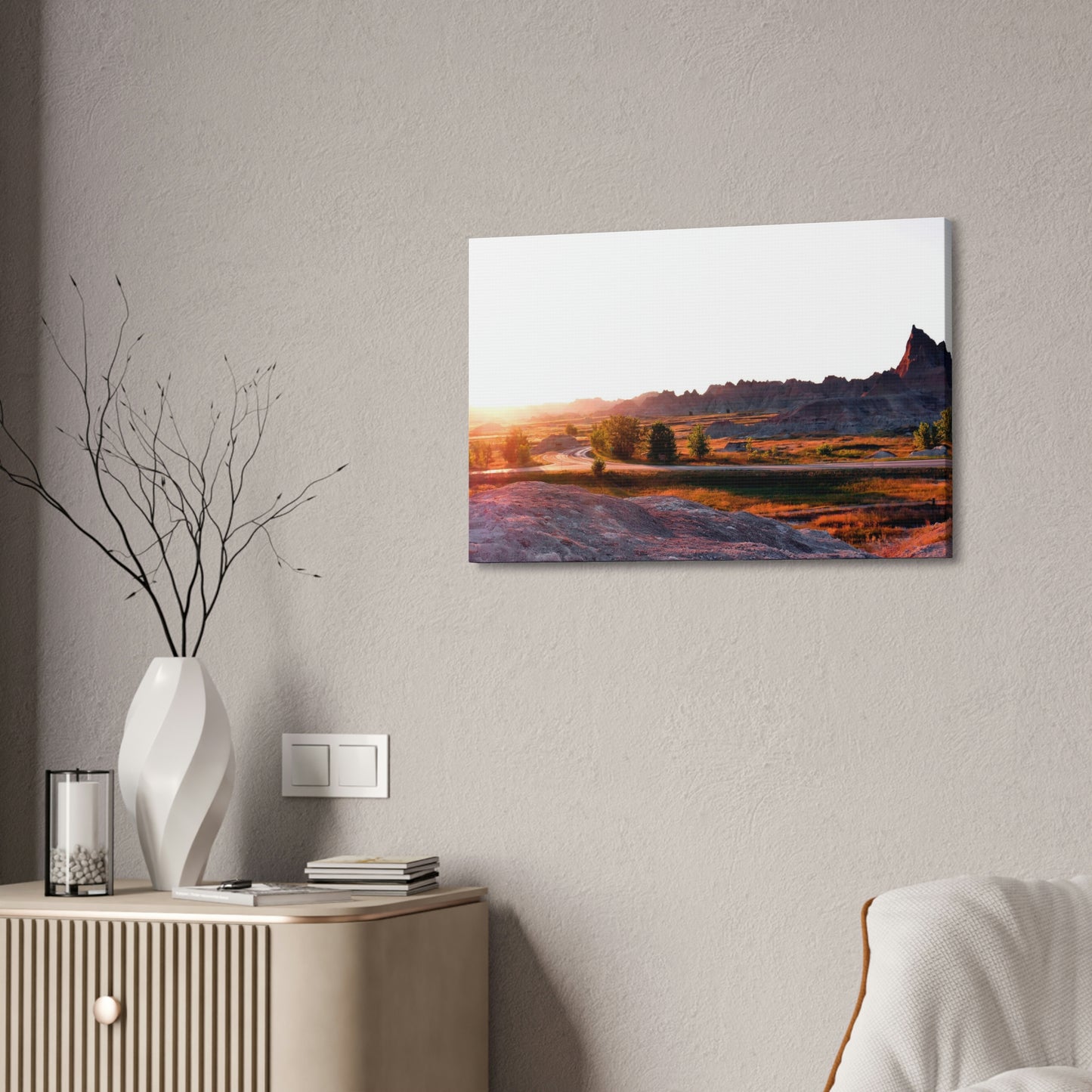 Sunset in The Badlands Canvas